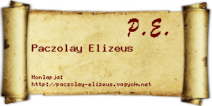 Paczolay Elizeus névjegykártya